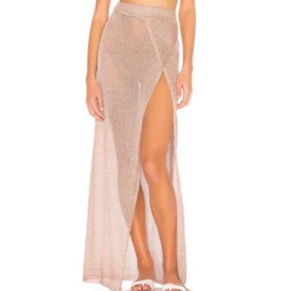 Superdown Keva Wrap Maxi Skirt in Bronze Size S from Revolve - Beach Coverup